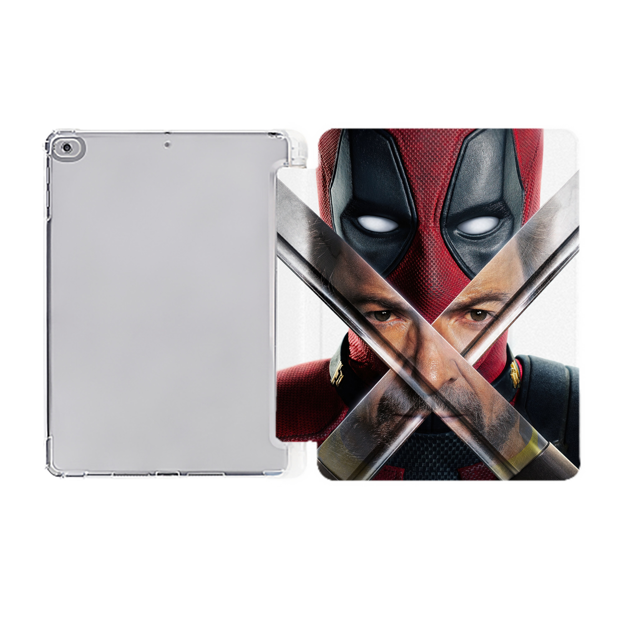 （画像用） Deadpool デッドプール IPad ケース ペン収納付き 三つ折りスタンド PUレザー×シリコン 対応機種9.5/10.5/10.9インチ